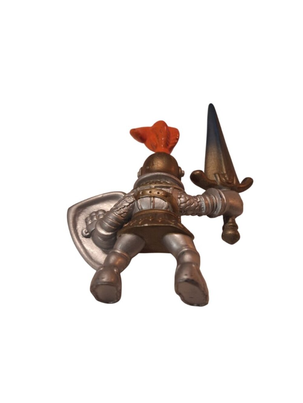 Keenway Medieval Knight Figure Silver Armor Orange PVC - Picture 5 of 12